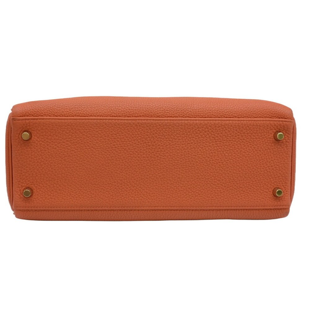 HERMES Kelly 32 Handbag Tote Bag Taurillon Clemence Leather Terre Bateau Oran... - Picture 6 of 16